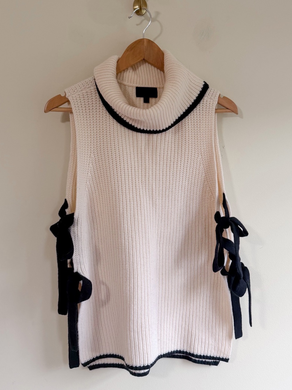 Intermix Cashmere/Wool Tie Sleeveless Sweater